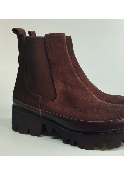 Kadın Hakiki Deri Eva Taban Kahve Süet Bot