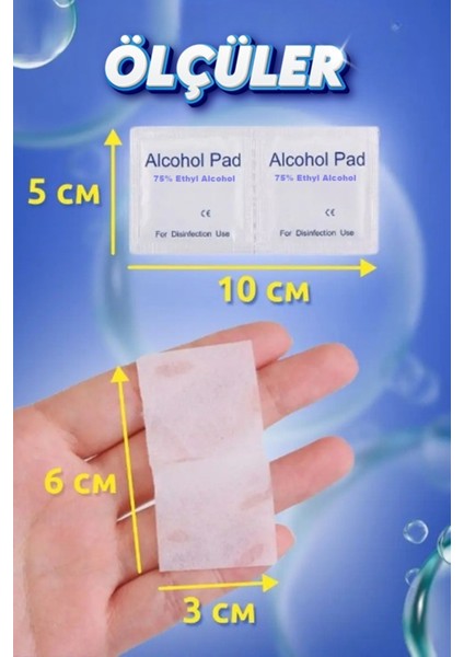 Ithal 100 Adet Alkollü %75 Ethyl Alcohol Günlük Genel Mendil Alkol Pedleri Çok Amaçlı Steril fiyatları