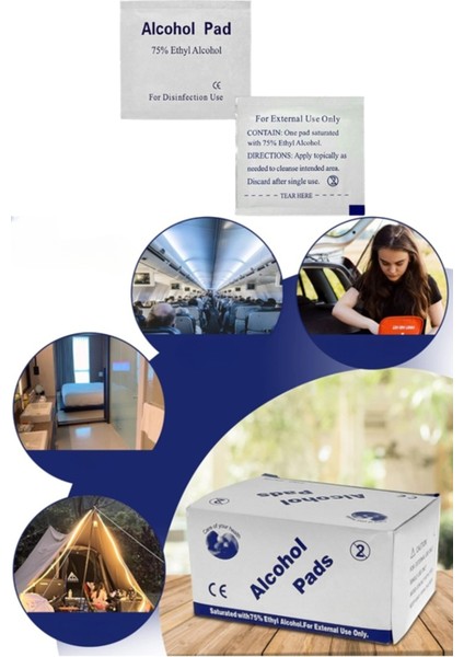 Ithal 100 Adet Alkollü %75 Ethyl Alcohol Günlük Genel Mendil Alkol Pedleri Çok Amaçlı Steril indirimleri