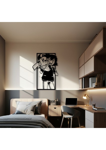 Pikachu ve Ash Temalı Ahşap Duvar Tablosu fırsatları