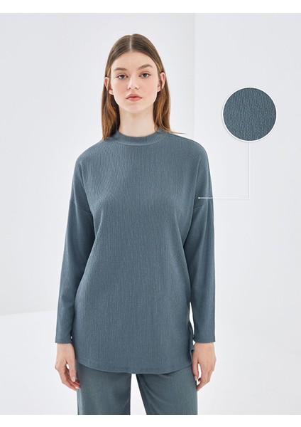 Yeni Sezon Kadın Bisiklet Yaka Düz Tunik