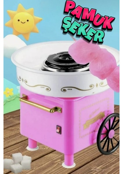 Evde Pamuk Şeker Yapma Makinesi 900W Sade Aromalı Retro Cotton Candy Maker fiyatları