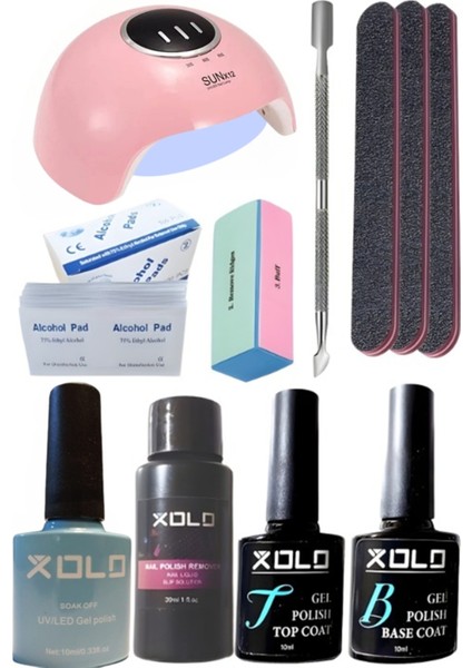 Kalıcı Oje Yapma Seti 20 Parça Klasik Renkler Top Base Top Coat Solüsyon Kronk Törpü Uv LED Seti