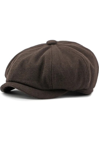 Ingiliz Kasket Dökümlü Standart Kışlık Yün Peaky Blinders Kasket Arkası Lastikli
