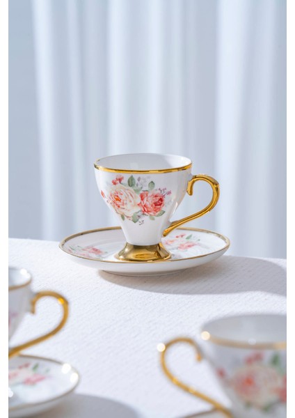 Linnea 6 Kişilik Porselen Kahve Fincan Takımı - 90 ml fırsatları