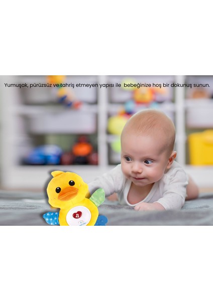 Sesli ve Işıklı Bebek Yatıştırıcı Ördek Peluş Oyuncak modelleri
