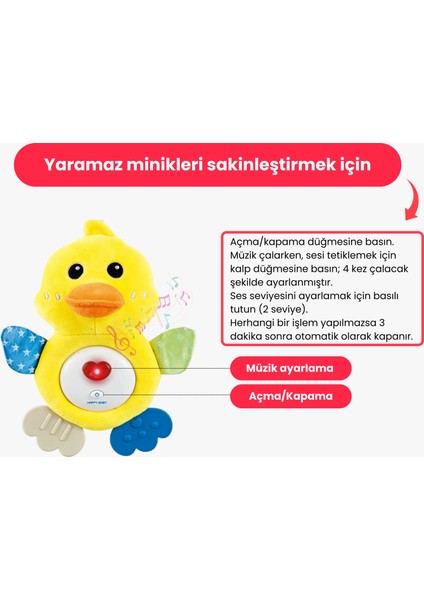 Sesli ve Işıklı Bebek Yatıştırıcı Ördek Peluş Oyuncak indirimleri
