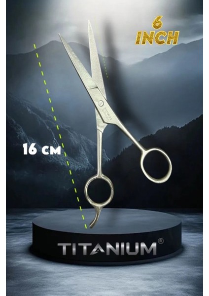 Titanium Kuyruklu Berber Makası Düz Uçlu 6 Inch Paslanmaz Çelik Geniş Parmak fiyatları