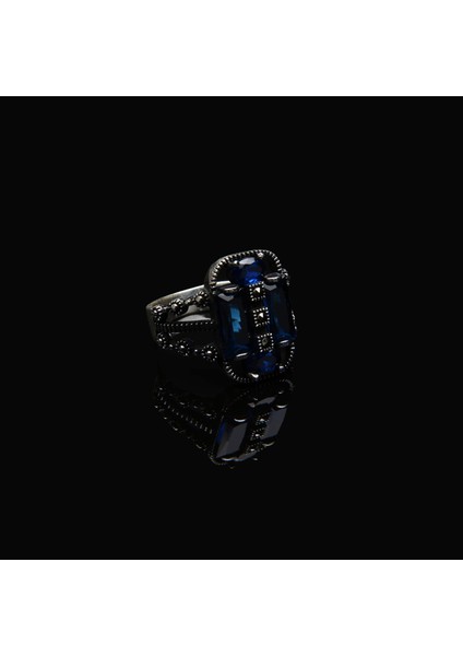 703B Safir Zirkon Gümüş Yüzük fırsatları