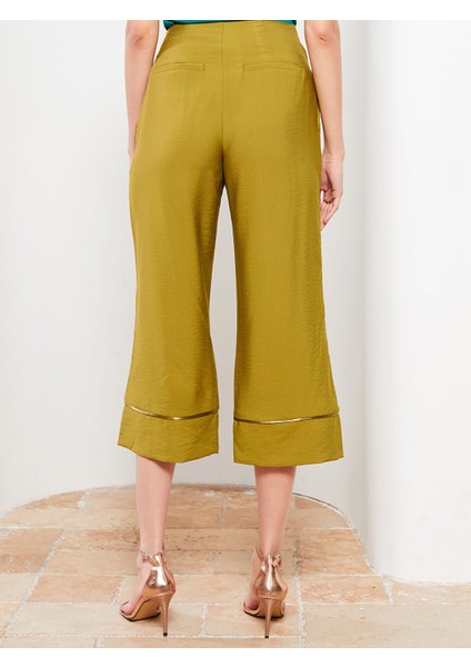 Yeni Sezon Kadın Yüksek Bel Standart Fit Düz Kapri indirimleri