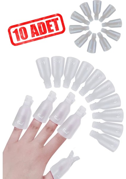 Kalıcı Oje Çıkarma Mandalı Korumalı 10 Adet Şeffaf fiyatları
