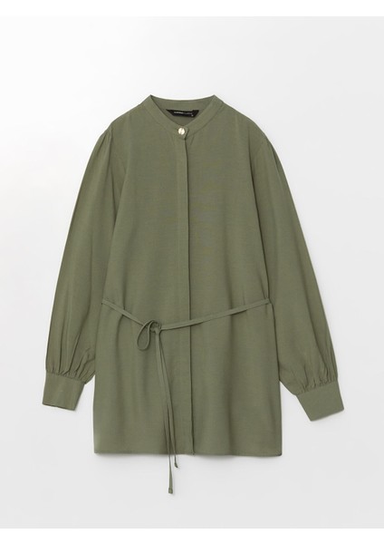 Yeni Sezon Hakim Yaka Keten Karışımlı Kadın Gömlek Tunik indirimleri