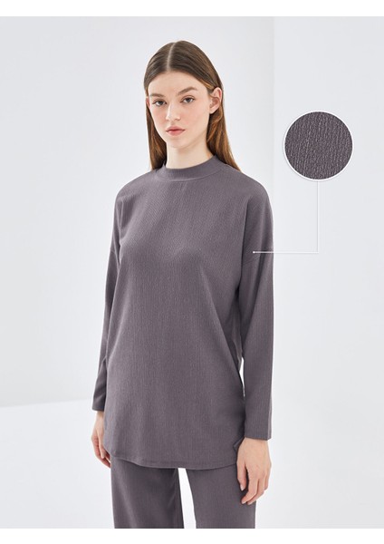 Yeni Sezon Kadın Bisiklet Yaka Düz Tunik