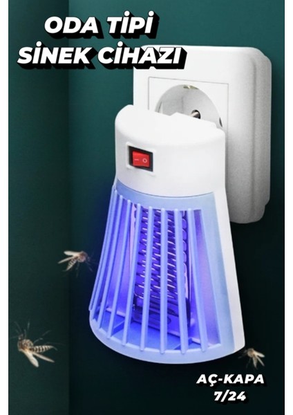 Priz Tipi Elektrikli Sinek Öldürücü Gece Lambası LTX01 Aç Kapa 7/24