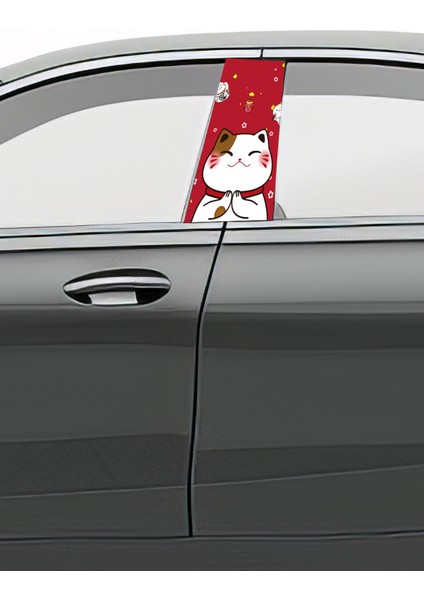 Araç Kapı Uyumlu Direk Kaplama Folyosu Desenli (Sağ Sol Takım) (2 Adet) - 22X50 cm