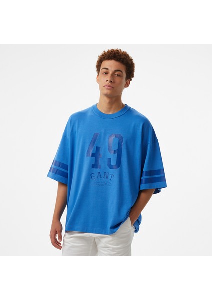 Hoss x Gant 49 Graphic Unisex Mavi T-Shirt