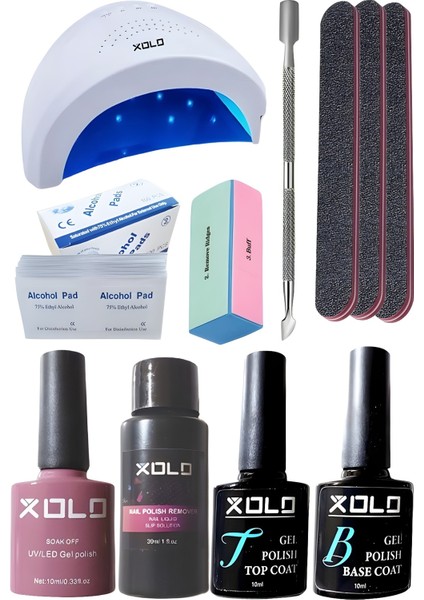 Kalıcı Oje Yapma Seti 20 Parça Nude Serisi Top Base Top Coat Solüsyon Kronk Törpü Uv LED Seti