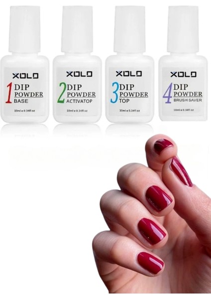 Tırnak Yapma Seti Dip Powder 4lü Set Base Activatop Top ve Brush Saver Set Jel Toz Builder fiyatları