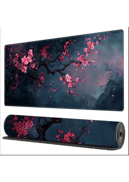 65X25 cm Kiraz Çiçeği Temalı Kaydırmaz Taban Speed Yüzey Oyuncu Mouse Pad Gaming