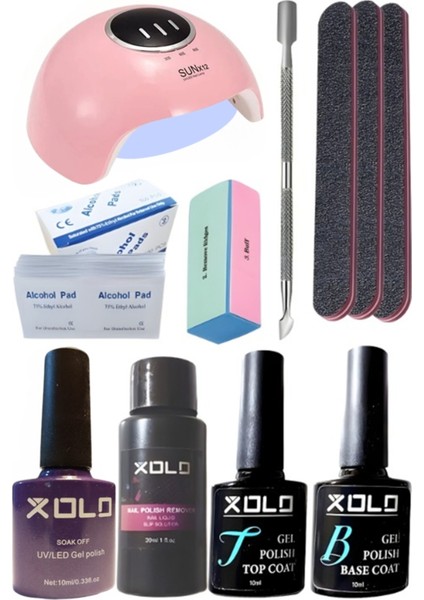 Kalıcı Oje Yapma Seti 20 Parça Klasik Renkler Top Base Top Coat Solüsyon Kronk Törpü Uv LED Seti