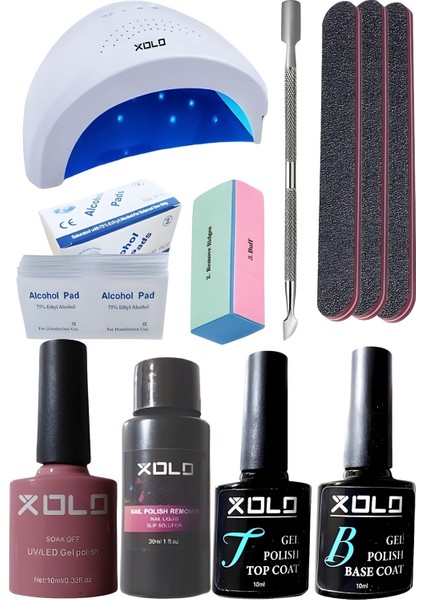 Kalıcı Oje Yapma Seti 20 Parça Nude Serisi Top Base Top Coat Solüsyon Kronk Törpü Uv LED Seti