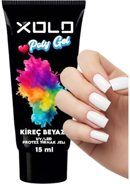 Kireç Beyazı Polygel Protez Tırnak Polijel Poly Gel 15 ml