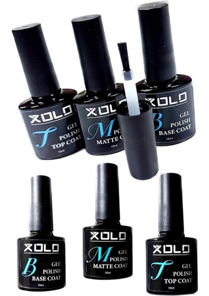 Kalıcı Oje Protez Tırnak Base Coat Top Coat Matte Coat Jel Oje Seti 3X10 ml Premium Mat Parlak Korur