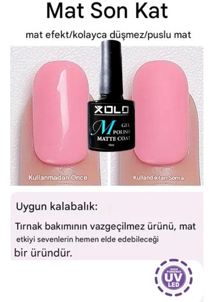 Kalıcı Oje Protez Tırnak Base Coat Top Coat Matte Coat Jel Oje Seti 3X10 ml Premium Mat Parlak Korur indirimleri