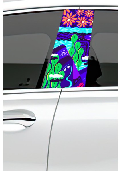 Araç Kapı Direk Kaplama Folyosu Desenli (Sağ Sol Takım) (2 Adet) - 22X50 cm fiyatları