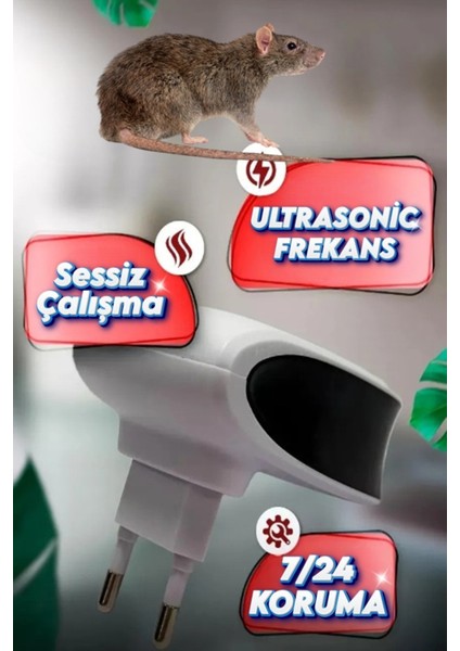 2 Adet XLF101 Ultrasonik Sessiz Fare Kakalak Hamamböceği Kovucu Yuva Engelleyen Kovucu fırsatları