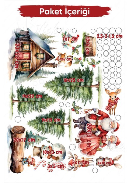 Santa & Kış Masalı Çift Taraflı Cam Sticker Seti – Büyük Boy Figürlü Yılbaşı Dekoru fırsatları