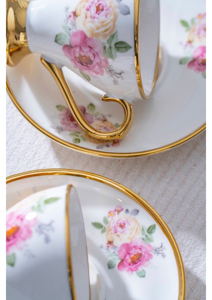 Yolanda 6 Kişilik Porselen Kahve Fincan Takımı - 90 ml fırsatları