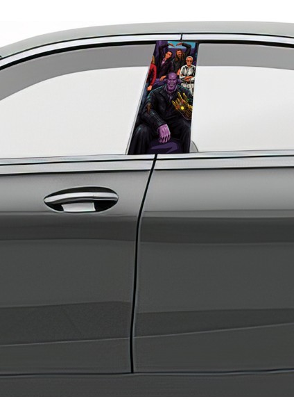 Araç Kapı Direk Kaplama Folyosu Desenli (Sağ Sol Takım) (2 Adet) - 22X50 cm