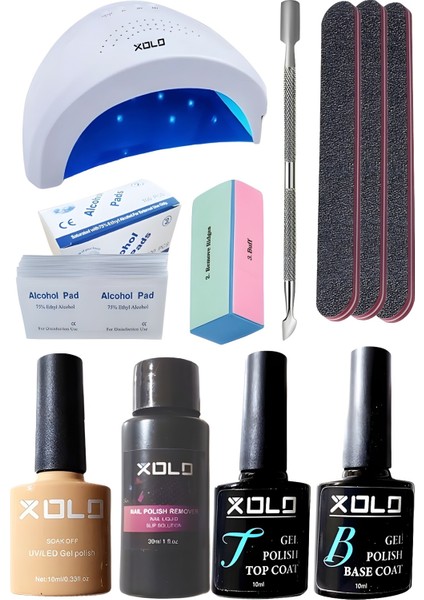 Kalıcı Oje Yapma Seti 20 Parça Nude Serisi Top Base Top Coat Solüsyon Kronk Törpü Uv LED Seti