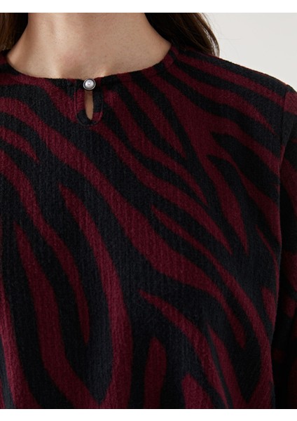 Yeni Sezon Bisiklet Yaka Desenli Elbise modelleri