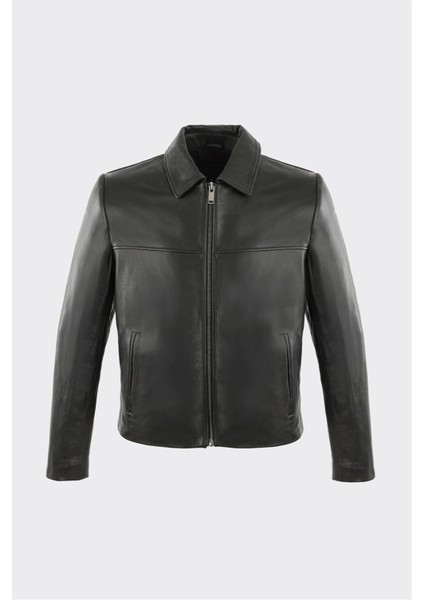 Siyah Deri Erkek Ceket