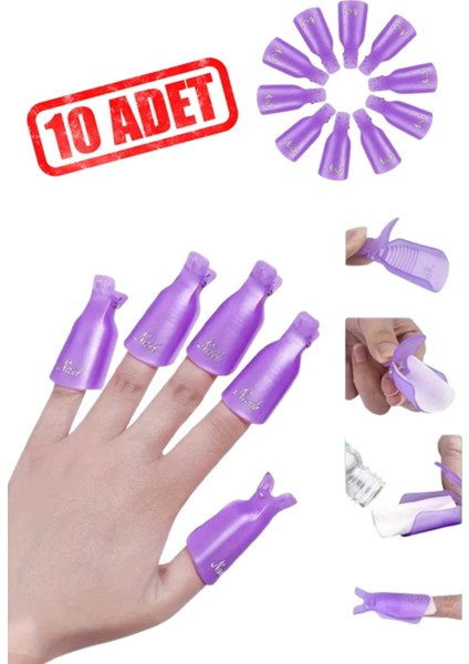 Kalıcı Oje Çıkarma Mandalı Korumalı 10 Adet Mor fiyatları