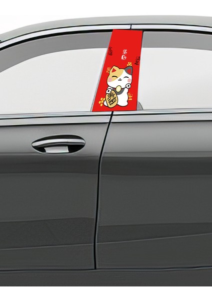 Araç Kapı Direk Kaplama Folyosu Desenli (Sağ Sol Takım) (2 Adet) - 22X50 cm