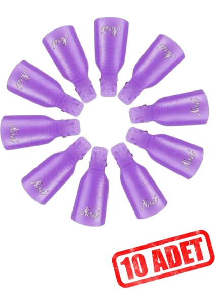 Kalıcı Oje Çıkarma Mandalı Korumalı 10 Adet Mor fırsatları