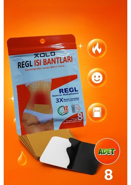 Regl Ağrılarına Karş Isıtıcı Ped Regl Isı Bantları 8 Adet Sıcak Micro Yama Yeni Konfor fırsatları