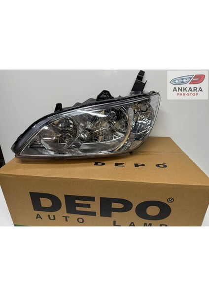 Honda Civic Vtec 2 2004 - 2006 Ön Far Lambası Sol Sedan (Vtec 2 Makyajlı Kasa - Sol Far - Depo Marka) fiyatları