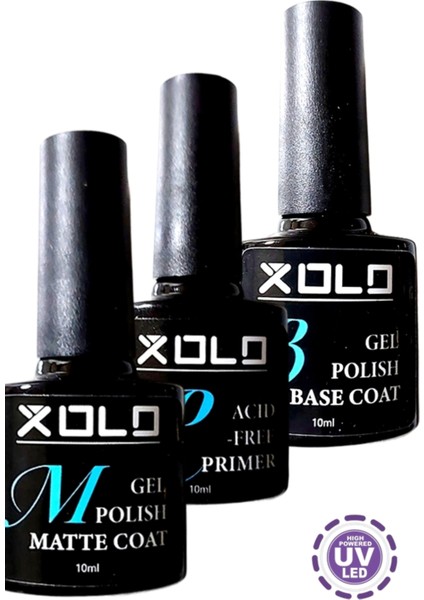 Kalıcı Oje Protez Tırnak Base Coat Top Coat Primer Jel Oje Hazırlık Seti 3X10 ml Profesyonel