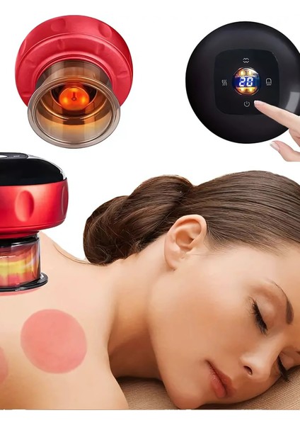 Elektronik Vakum Hacamat Aleti – Masaj, Isı Terapisi ve Hacamat- Kablosuz, Şarjlı, Akıllı Ekranlı