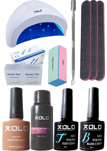Kalıcı Oje Yapma Seti 20 Parça Nude Serisi Top Base Top Coat Solüsyon Kronk Törpü Uv LED Seti