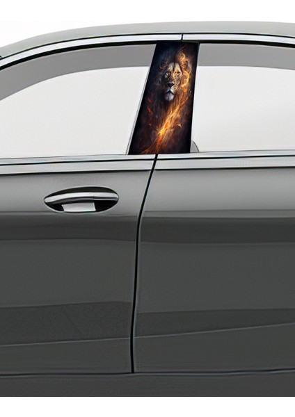 Araç Kapı Direk Kaplama Folyosu Desenli (Sağ Sol Takım) (2 Adet) - 22X50 cm