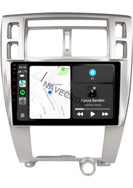 Hyundaı Tucson 2005-13 10" Gri Uyumlu Android Multimedia Gerçek 4/64 Kablosuz Carplay Geri Görüş Kameralı
