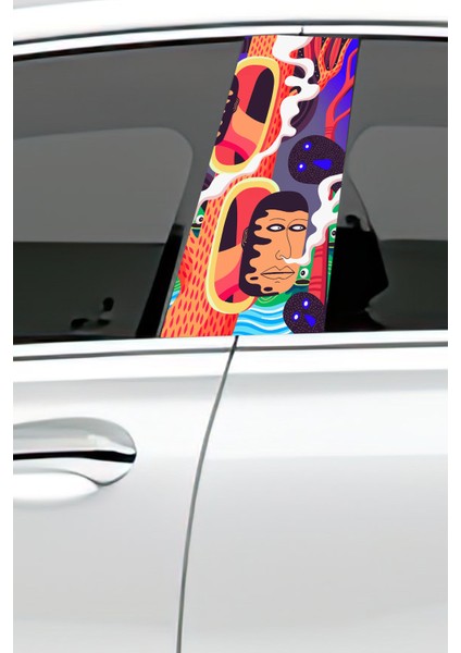 Araç Kapı Direk Kaplama Folyosu Desenli (Sağ Sol Takım) (2 Adet) - 22X50 cm fiyatları