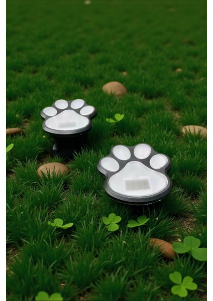 Sevimli Kedi Patisi Solar Bahçe Lambası - Otomatik Yanan Dekoratif Aydınlatma