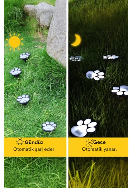 Sevimli Kedi Patisi Solar Bahçe Lambası - Otomatik Yanan Dekoratif Aydınlatma modelleri