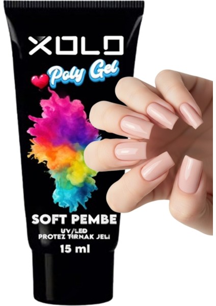 Soft Pembe Polygel Protez Tırnak Polijel Poly Gel 15 ml